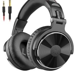 OneOdio Sleek Black Over-Ear Headphones with Padded Comfort